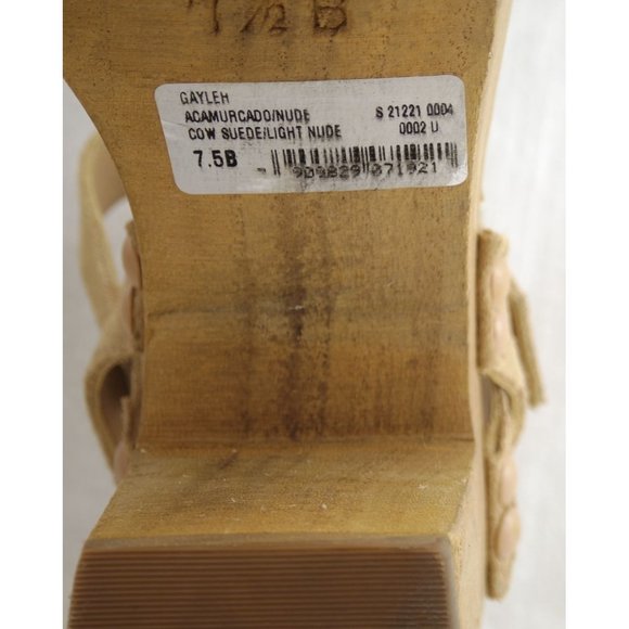 Schutz Suede Platform Sandals | Size 7.5, Tan, Heel - Picture 8 of 8